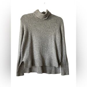 J. Crew Heather Gray TurtleNeck Sweater Merino Wool Alpaca Blend